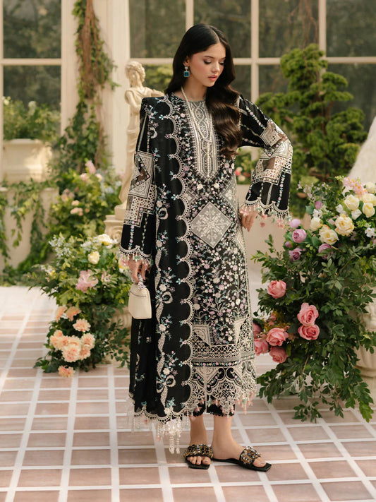 Binilyas Freesia Luxury Lawn Embroidered Unstitched 3-Piece Suit-103 - A