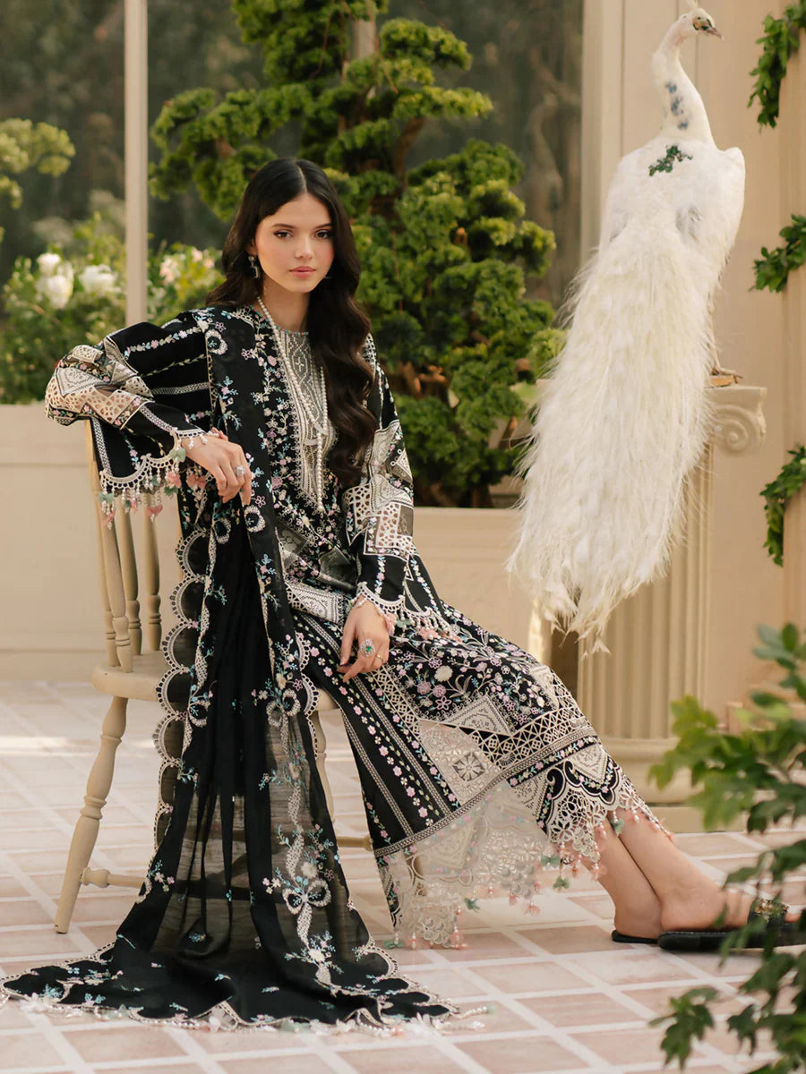Binilyas Freesia Luxury Lawn Embroidered Unstitched 3-Piece Suit-103 - A