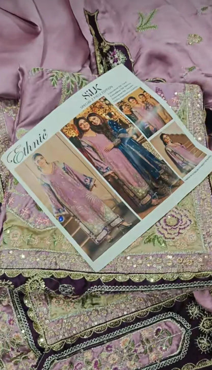 Ethnic 2pc pink Shakira silk Unstitched