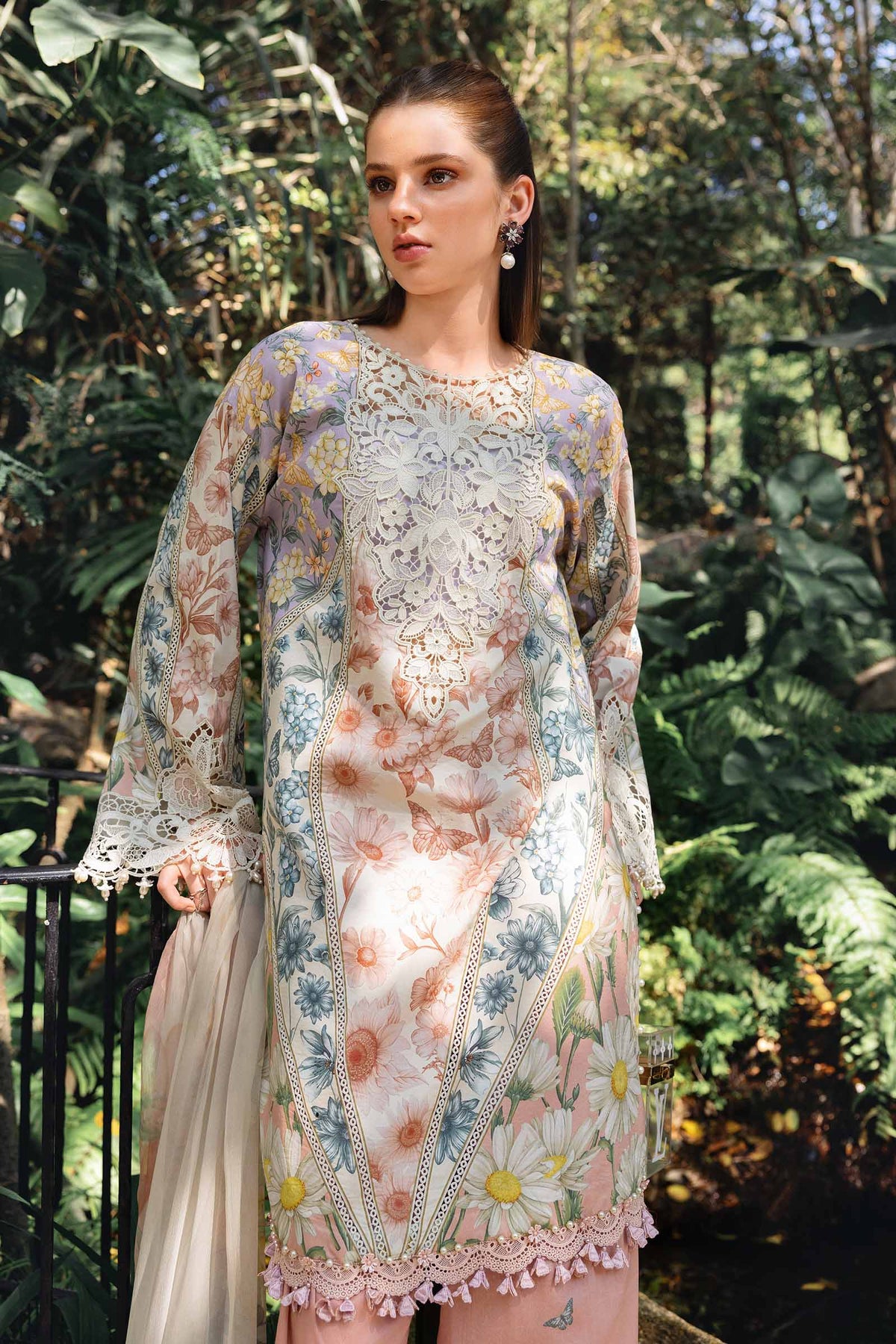 Maria B Lawn Embroidered & Printed 3 Piece Dress - J2394