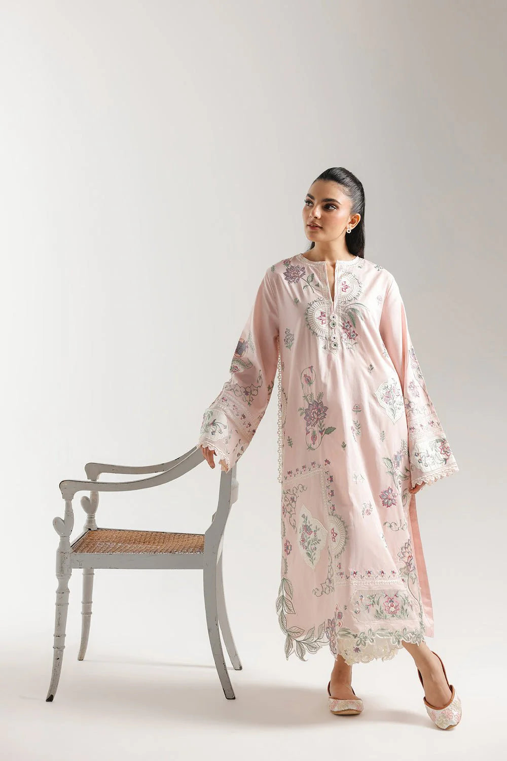 Ethnic Embroidered Lawn 3Pc Unstitched Suit Rose Bloom