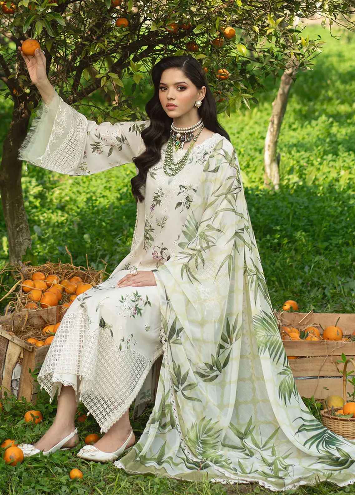 Sardinia White Digital printed Lawn Collection